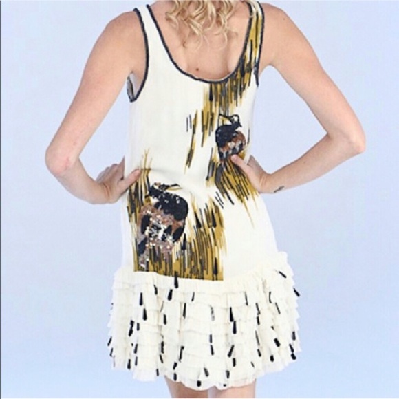 French Connection Reef Sequin Beaded Bird Dress - Picture 4 of 8